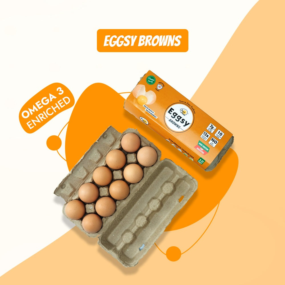 Omega-3 Enriched Eggsy Browns (Pack of 10 Eggs)