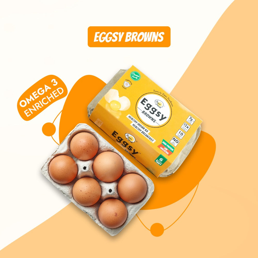 Omega-3 Enriched Eggsy Browns (Pack of 6 Eggs)