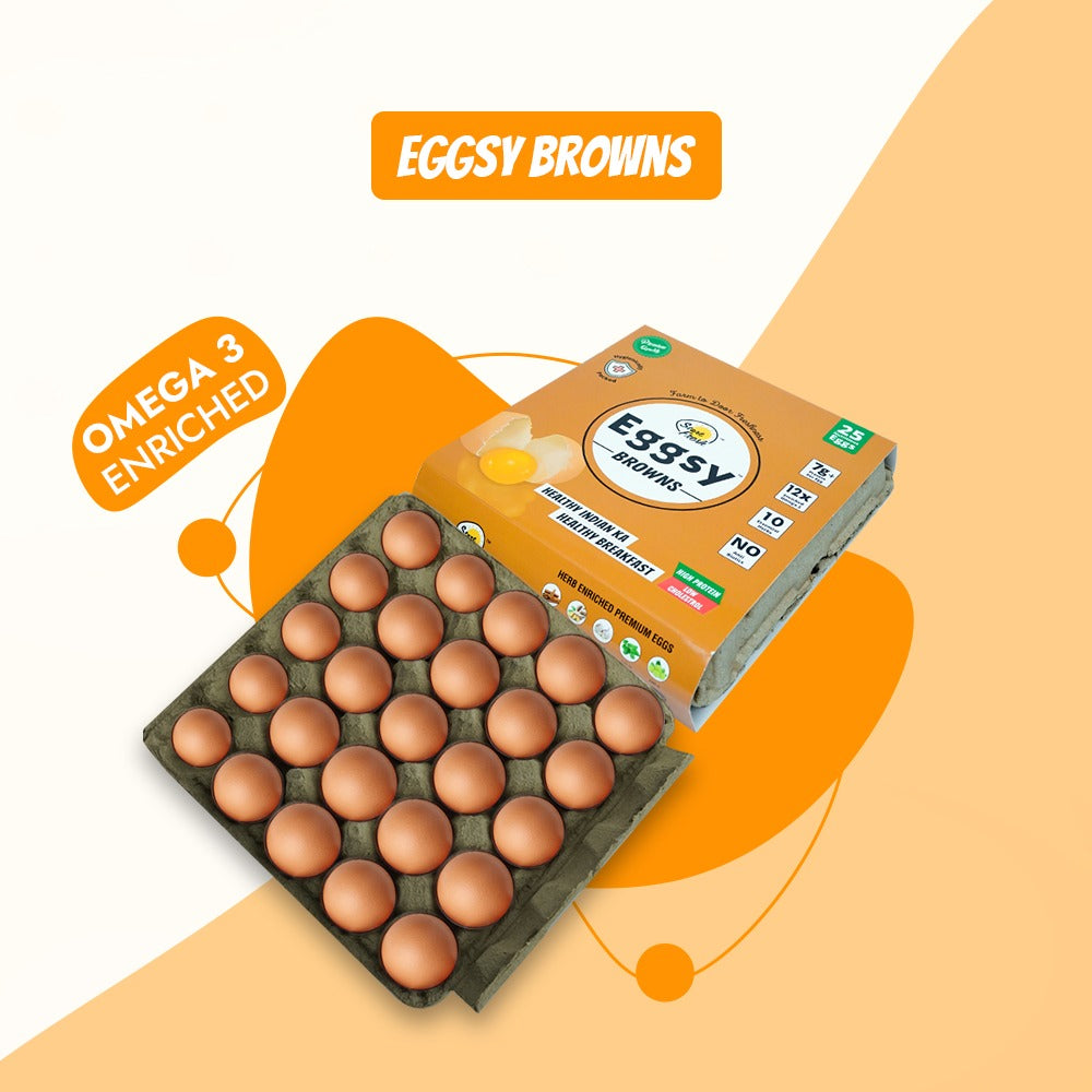 Omega-3 Enriched Eggsy Browns (Pack of 25 Eggs)